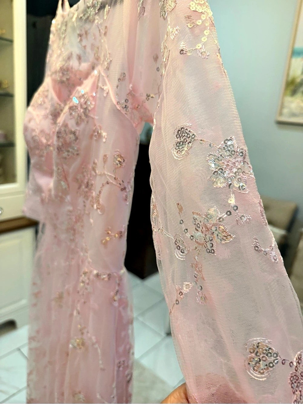 Women's Fashion Pink Floral Maxi Dress Size 10 NWT - Picture 4 of 8